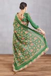 Shop_Torani_Green Cotton Silk Panna Tahir Saree  _at_Aza_Fashions