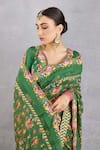 Torani_Green Cotton Silk Panna Tahir Saree  _Online_at_Aza_Fashions