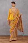 Torani_Yellow Cotton Silk Sunehra Nagma Saree  _Online_at_Aza_Fashions