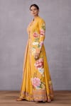 Buy_Torani_Yellow Jacket Jacquard Embroidery Dress Round Sunehra Dhuni And Set  _Online_at_Aza_Fashions