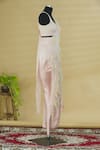 Anamika Khanna_Pink Draped Skirt Saree Set_Online_at_Aza_Fashions