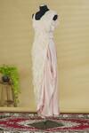 Buy_Anamika Khanna_Pink Draped Skirt Saree Set_Online_at_Aza_Fashions
