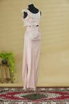 Shop_Anamika Khanna_Pink Draped Skirt Saree Set_Online_at_Aza_Fashions