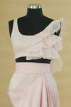 Anamika Khanna_Pink Draped Skirt Saree Set_at_Aza_Fashions