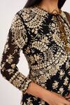 Shop_Nakul Sen_Black Chiffon Round Floral Embroidered Kurta Sharara Set_Online_at_Aza_Fashions