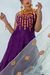 Shop_Xoxo Apurva_Purple Chanderi Silk Round Jumpsuit _at_Aza_Fashions