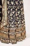 Shop_Nakul Sen_Black Chiffon Round Floral Embroidered Anarkali With Dupatta _Online_at_Aza_Fashions