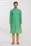 Buy Arihant Rai Sinha Green Jacquard, Silk, Brocade Embroidery Kurta Online at Aza Fashions Buy_Arihant Rai Sinha_Green Jacquard, Silk, Brocade Embroidery Kurta _Online_at_Aza_Fashions