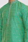 Shop Arihant Rai Sinha Green Jacquard, Silk, Brocade Embroidery Kurta Online at Aza Fashions Shop_Arihant Rai Sinha_Green Jacquard, Silk, Brocade Embroidery Kurta _Online_at_Aza_Fashions