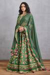 Torani_Green Cotton Silk Panna Mumtaz Lehenga Set_Online_at_Aza_Fashions