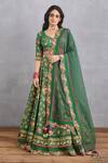 Buy_Torani_Green Cotton Silk Panna Mumtaz Lehenga Set_at_Aza_Fashions