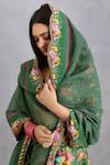 Shop_Torani_Green Cotton Silk Panna Mumtaz Lehenga Set_Online_at_Aza_Fashions