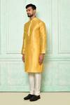 Buy_Arihant Rai Sinha_Yellow Jacquard Solid Straight Kurta_Online_at_Aza_Fashions