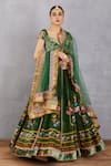 Buy_Torani_Green Blouse And Lehenga Velvet, Cotton Silk Lehenga Panna Qurbat Bridal Set _Online_at_Aza_Fashions