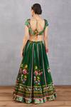 Shop_Torani_Green Blouse And Lehenga Velvet, Cotton Silk Lehenga Panna Qurbat Bridal Set _at_Aza_Fashions