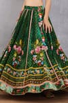 Torani_Green Blouse And Lehenga Velvet, Cotton Silk Lehenga Panna Qurbat Bridal Set _at_Aza_Fashions