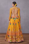 Shop_Torani_Yellow Blouse Pure Cotton Silk Printed Round Sunehra Aoruni Bridal Lehenga Set _at_Aza_Fashions