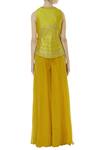 Shop_Yashodhara_Yellow Chiffon Jumpsuit With Embellished Jacket_at_Aza_Fashions
