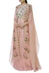 Buy_Yashodhara_Pink Organza Embroidered Lehenga Set With Cape_at_Aza_Fashions