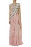 Buy_Yashodhara_Pink Organza Embroidered Lehenga Set With Cape_Online_at_Aza_Fashions