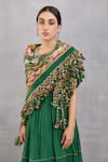 Torani_Green Panna Roshey Scarf _Online_at_Aza_Fashions