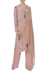 Buy_Mahima Mahajan_Pink Crepe V Neck Printed Kurta And Pant Set _at_Aza_Fashions