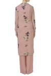 Shop_Mahima Mahajan_Pink Crepe V Neck Printed Kurta And Pant Set _at_Aza_Fashions