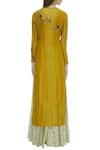 Shop_Joy Mitra_Yellow Embroidered Kurta Lehenga Set _at_Aza_Fashions