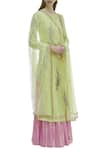 Joy Mitra_Yellow Embroidered Kurta Lehenga Set _Online_at_Aza_Fashions