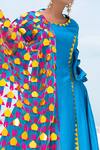 Buy_Xoxo Apurva_Blue Silk Chanderi Round Anarkali With Dupatta  _Online_at_Aza_Fashions