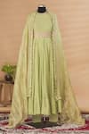 Buy_Anamika Khanna_Green Embroidered Anarkali Set_Online_at_Aza_Fashions