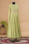 Anamika Khanna_Green Embroidered Anarkali Set_Online_at_Aza_Fashions