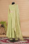 Buy_Anamika Khanna_Green Embroidered Anarkali Set_at_Aza_Fashions