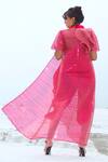Shop_Xoxo Apurva_Pink Jumpsuit Silk Chanderi Jacket Tulle Jacket Dhoti With  _at_Aza_Fashions