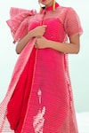Buy_Xoxo Apurva_Pink Jumpsuit Silk Chanderi Jacket Tulle Jacket Dhoti With  _Online_at_Aza_Fashions