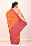 Shop_Nazaakat by Samara Singh_Orange Banarasi Katan Silk Saree_at_Aza_Fashions