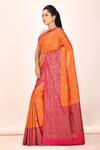 Nazaakat by Samara Singh_Orange Banarasi Katan Silk Saree_Online_at_Aza_Fashions