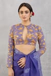 Buy_Torani_Purple Cotton Silk Embroidery Round Jamuni Yuvani Blouse _at_Aza_Fashions