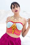 Shop_XOXO Apurva_Multi Color Chanderi Sweetheart Neck Bandeau Crop Top  _at_Aza_Fashions