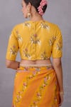 Shop_Torani_Yellow Pure Cotton Silk Printed Round Sunehra Aashvani Blouse _at_Aza_Fashions