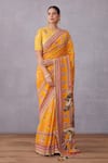 Buy_Torani_Yellow Crepe Silk Sunehra Aashvani Saree _at_Aza_Fashions