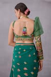 Shop_Torani_Green Pure Cotton Silk Printed Scoop Neck Panna Mahnoor Blouse _at_Aza_Fashions