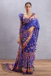 Torani_Purple Pure Cotton Silk Printed Scoop Neck Jamuni Mahnoor Blouse_Online_at_Aza_Fashions