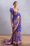 Buy_Torani_Purple Pure Cotton Silk Printed Scoop Neck Jamuni Mahnoor Blouse_Online_at_Aza_Fashions