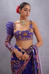 Buy_Torani_Purple Pure Cotton Silk Printed Scoop Neck Jamuni Mahnoor Blouse_at_Aza_Fashions