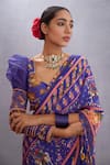 Torani_Purple Pure Cotton Silk Printed Scoop Neck Jamuni Mahnoor Blouse_at_Aza_Fashions