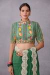 Buy_Torani_Green Pure Cotton Silk Panna Dhiya Saree Blouse_at_Aza_Fashions