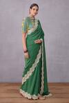 Torani_Green Original Silk Crepe Panna Dhiya Saree  _Online_at_Aza_Fashions