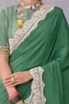 Shop_Torani_Green Original Silk Crepe Panna Dhiya Saree  _Online_at_Aza_Fashions