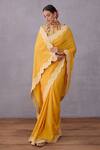 Buy_Torani_Yellow Original Silk Crepe Sunehra Dhiya Saree  _at_Aza_Fashions